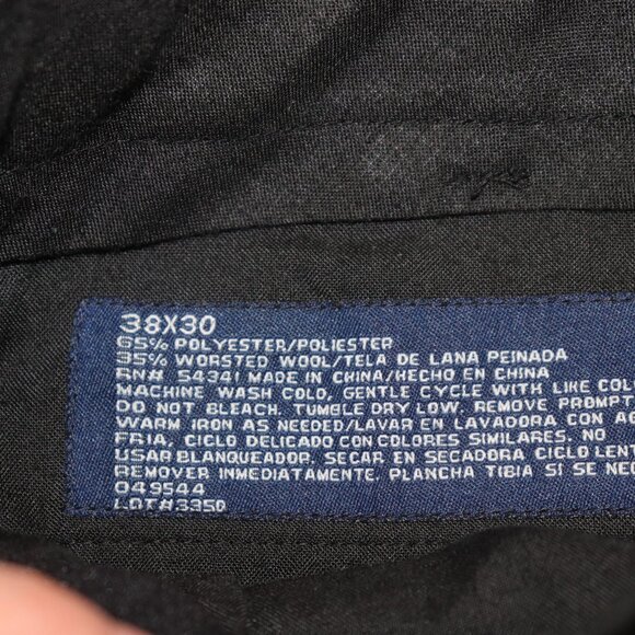 🖤🦁👖 Stafford Black Dress Pants · 38x30 · Wool Blend - Picture 4 of 5